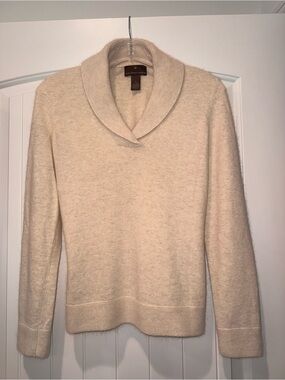 Fenn Wright Manson Cream Shawl-Collar Turtleneck Sweater
